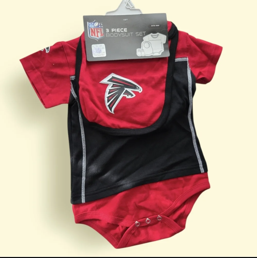 NFL Team Atlanta Falcons Baby Bodysuit Set -24M